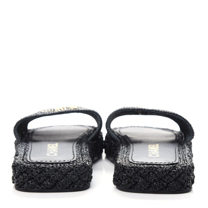 Chanel Cord Braided CC Mules 37 Black 7 of 10