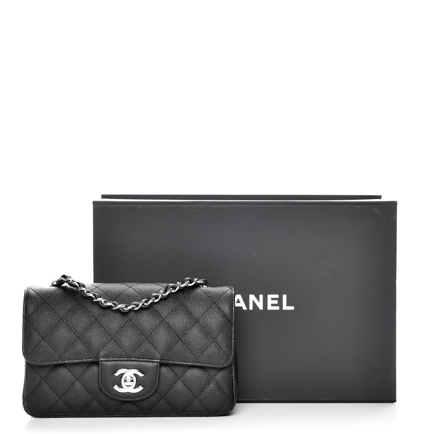 Caviar Quilted Mini Rectangular Flap Black