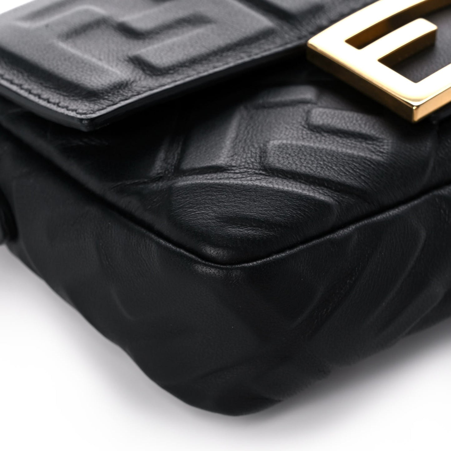 Nappa FF 1974 Embossed Mini Baguette Black