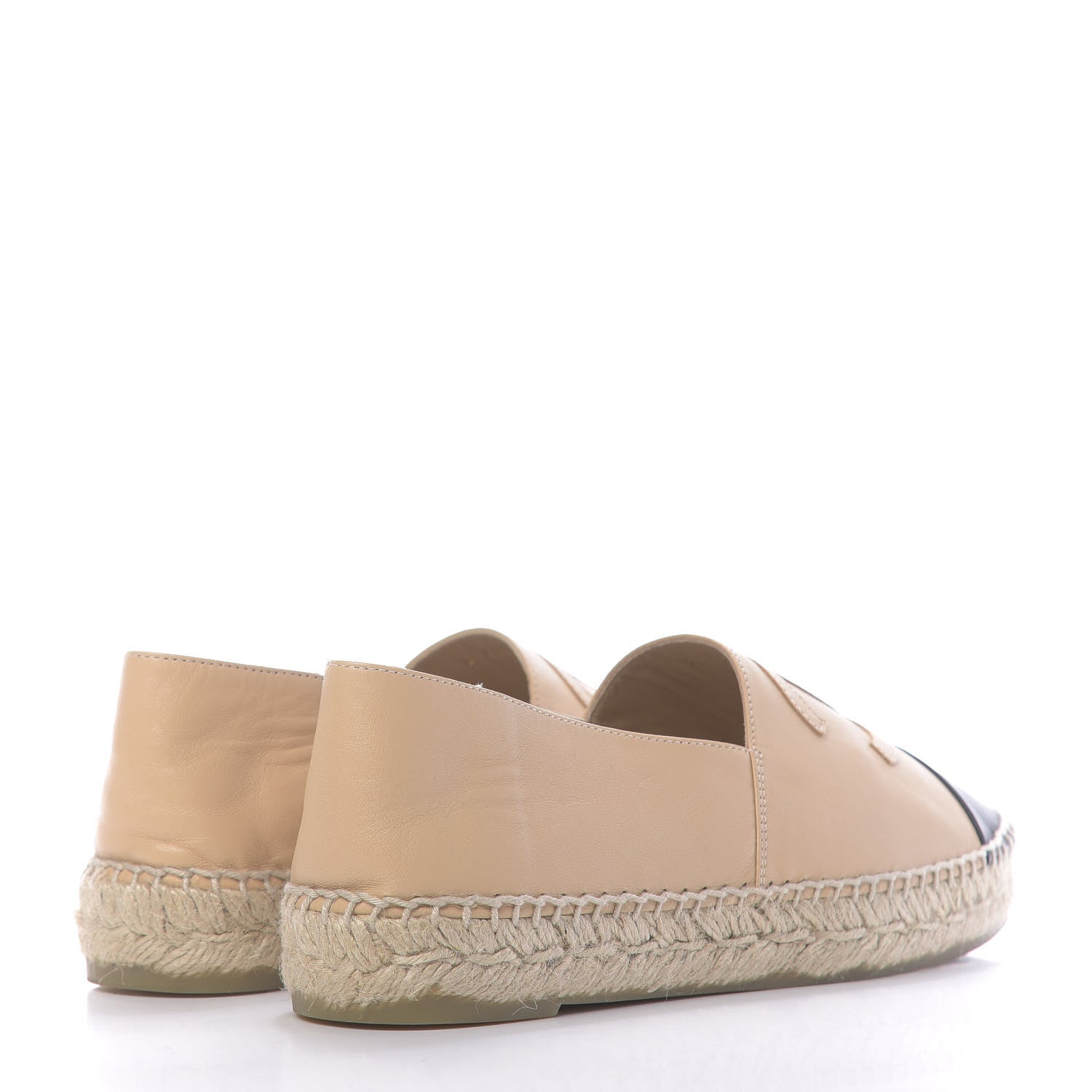 Chanel Lambskin CC Espadrilles 38 Beige Black 4 of 9