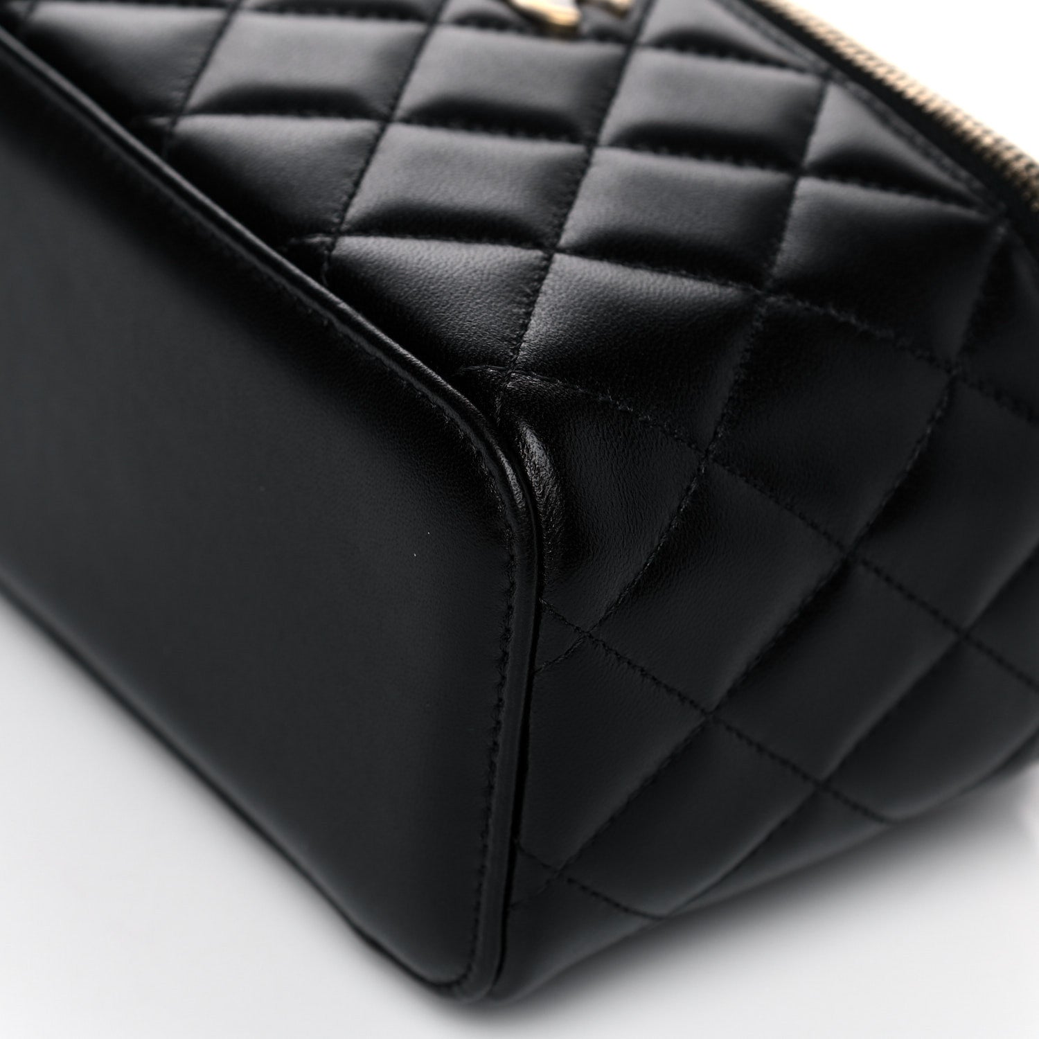 Chanel Lambskin Quilted Small Top Handle Vanity Case With Chain Black 10 of 13