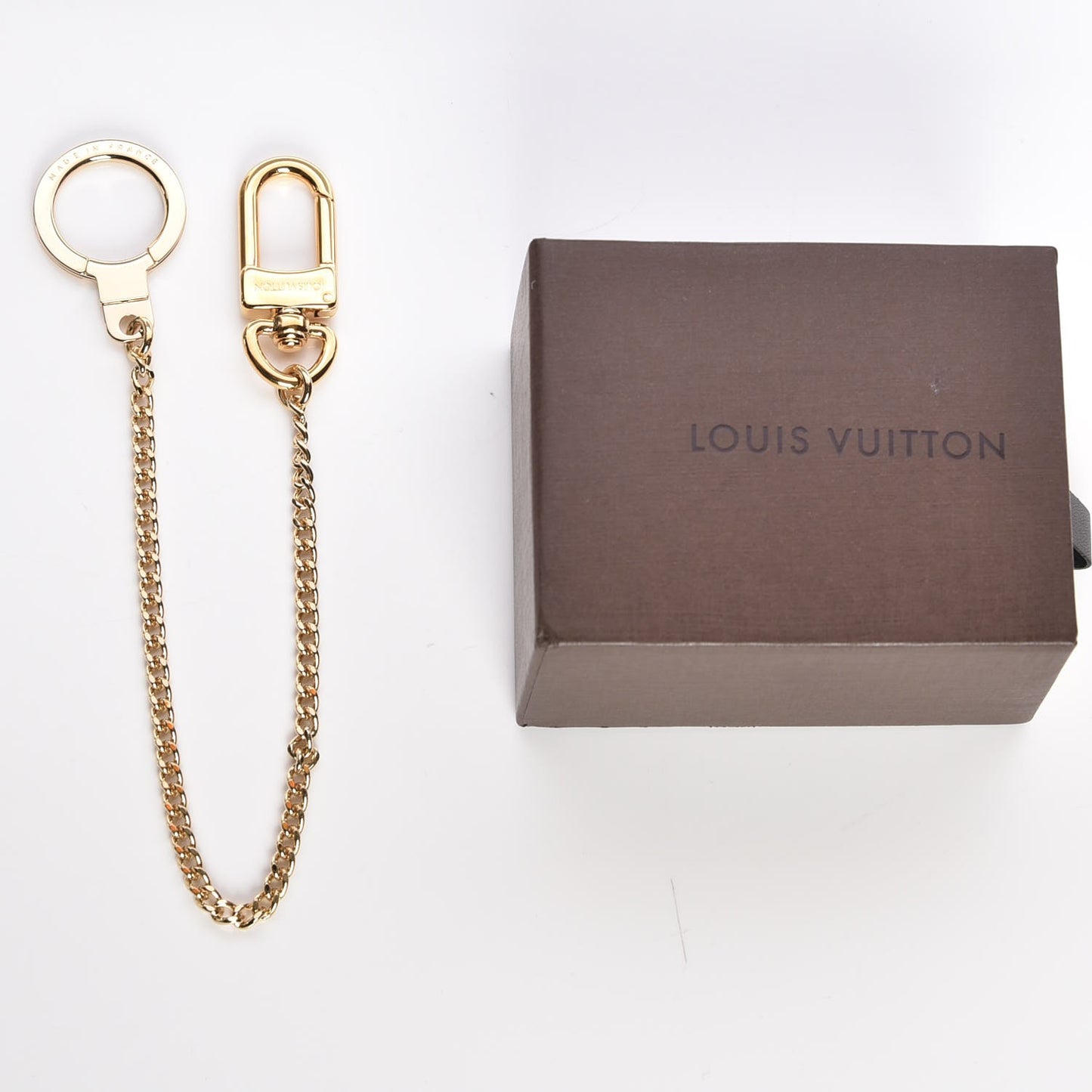 Metal Pochette Extender Key Ring Chain Gold