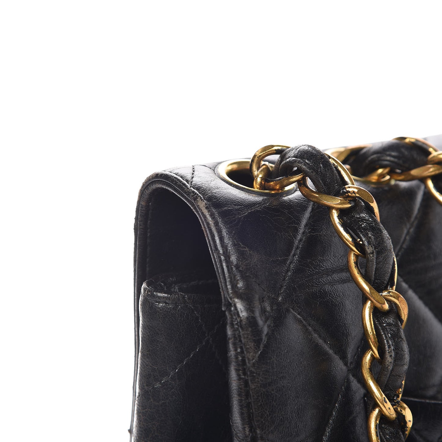 Lambskin Quilted Jumbo Single Flap Black