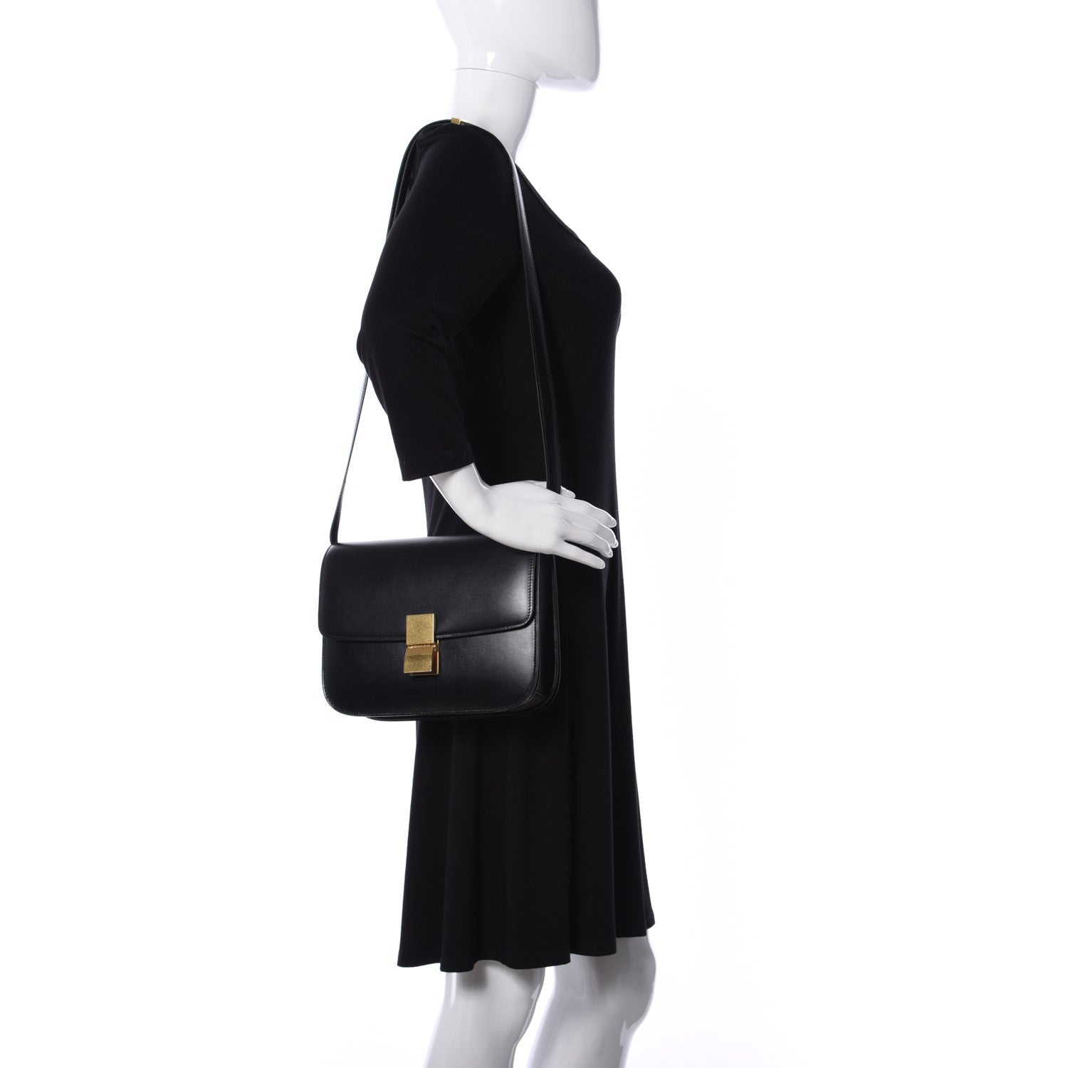 Celine Box Calfskin Medium Classic Box Flap Bag Black 2 of 20