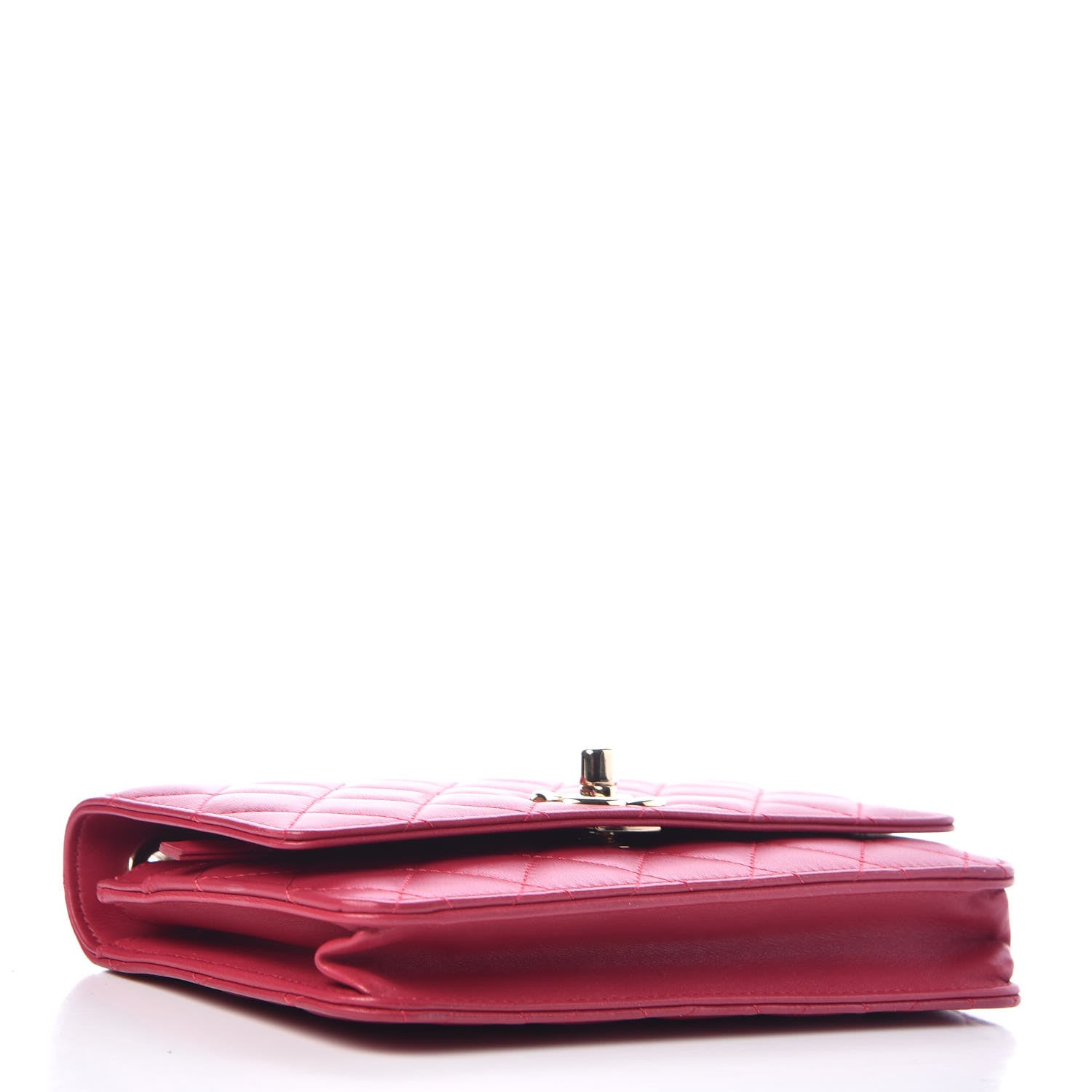 Chanel Lambskin Quilted Trendy CC Wallet On Chain WOC Dark Pink 4 of 11