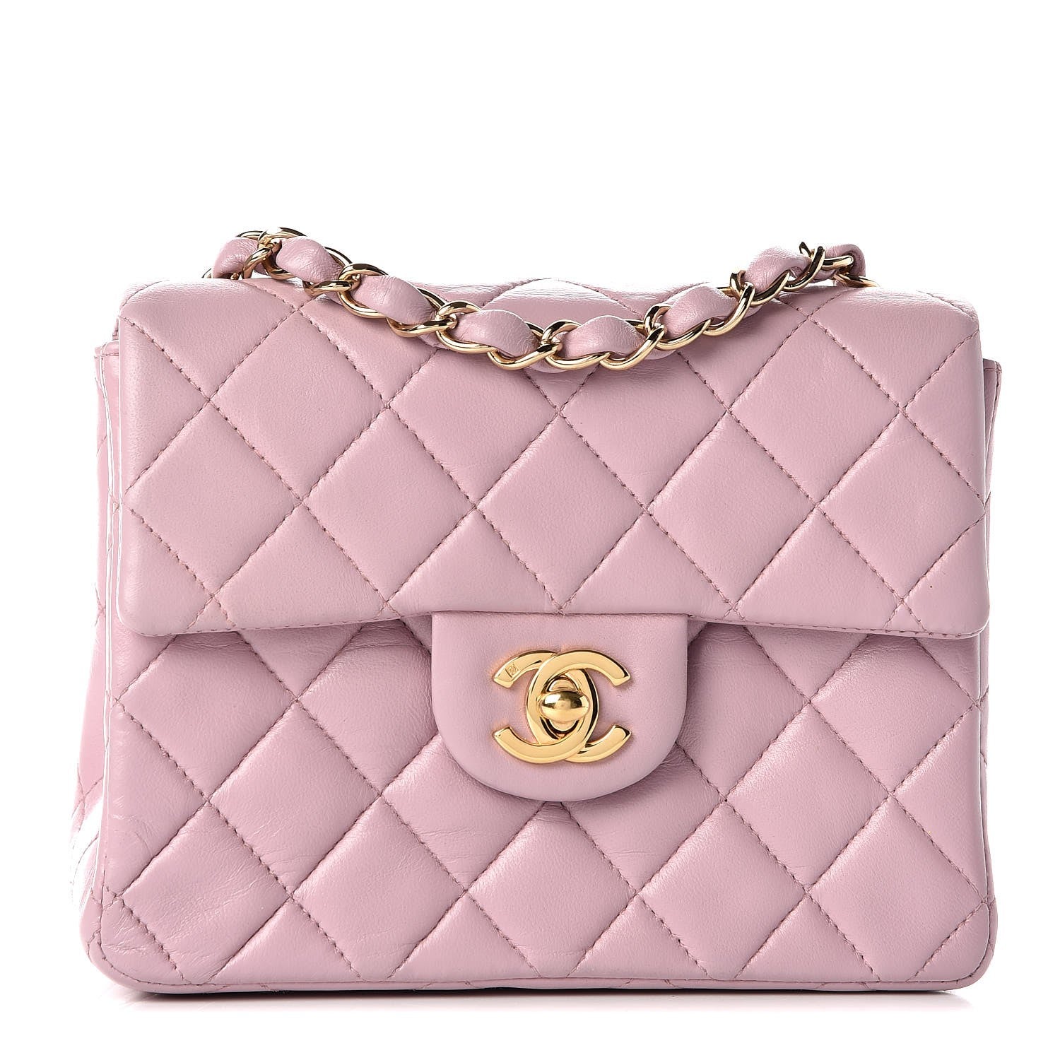 Chanel Lambskin Quilted Mini Square Flap Lilac 1 of 9