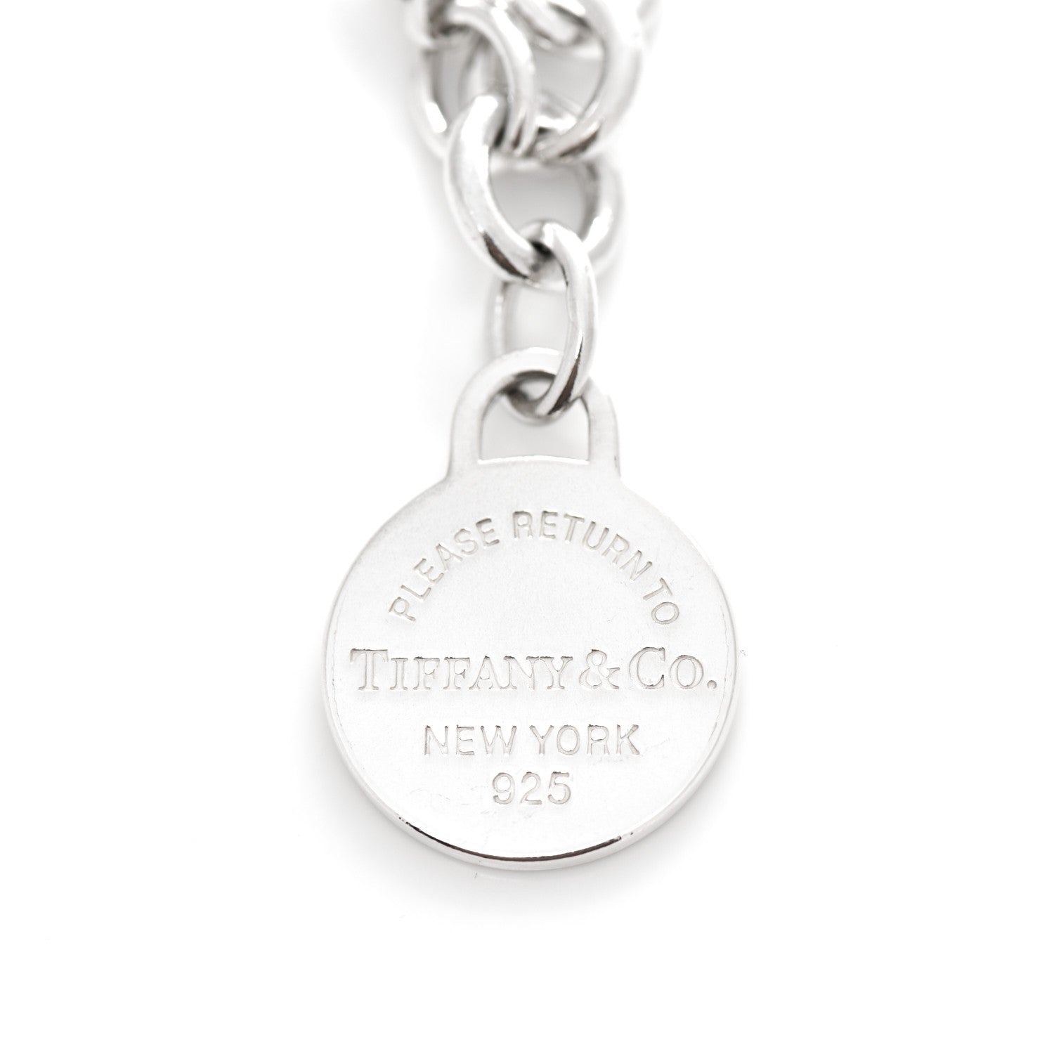 Tiffany Sterling Silver Return to Tiffany Round Tag Charm Bracelet 3 of 4