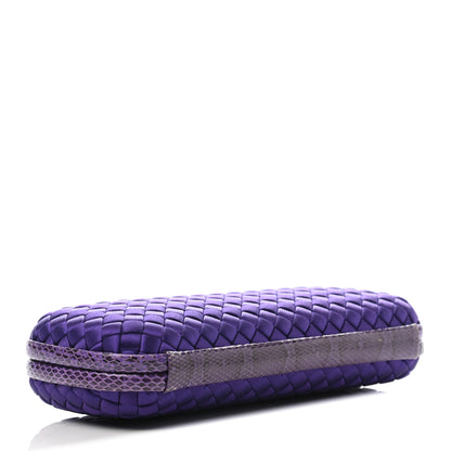 Bottega Veneta Satin Intreccio Impero Ayers Stretch Knot Clutch Purple 4 of 6