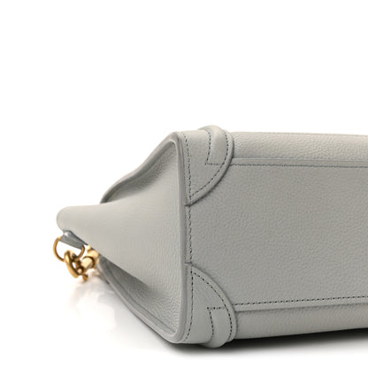 Celine Drummed Calfskin Nano Luggage Pearl Blue 9 of 10