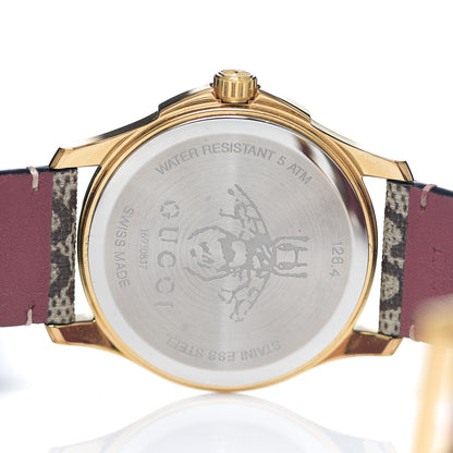 Gucci Stainless Steel Canvas 38mm G-Timeless Supreme GG Blooms Quartz Watch Brown 4 of 7
