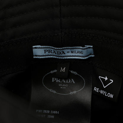 Prada Re-Nylon Metal Triangle Logo Womens Bucket Hat M Black 8 of 8