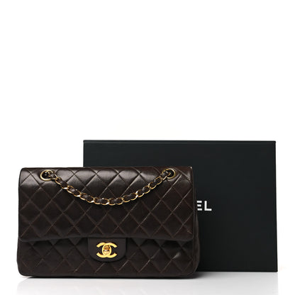 Chanel Lambskin Quilted Medium Double Flap Dark Brown 12 of 12