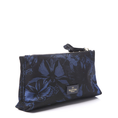 Valentino Garavani Nylon Camubutterfly Rockstud Double Zip Pouch Marine 2 of 9