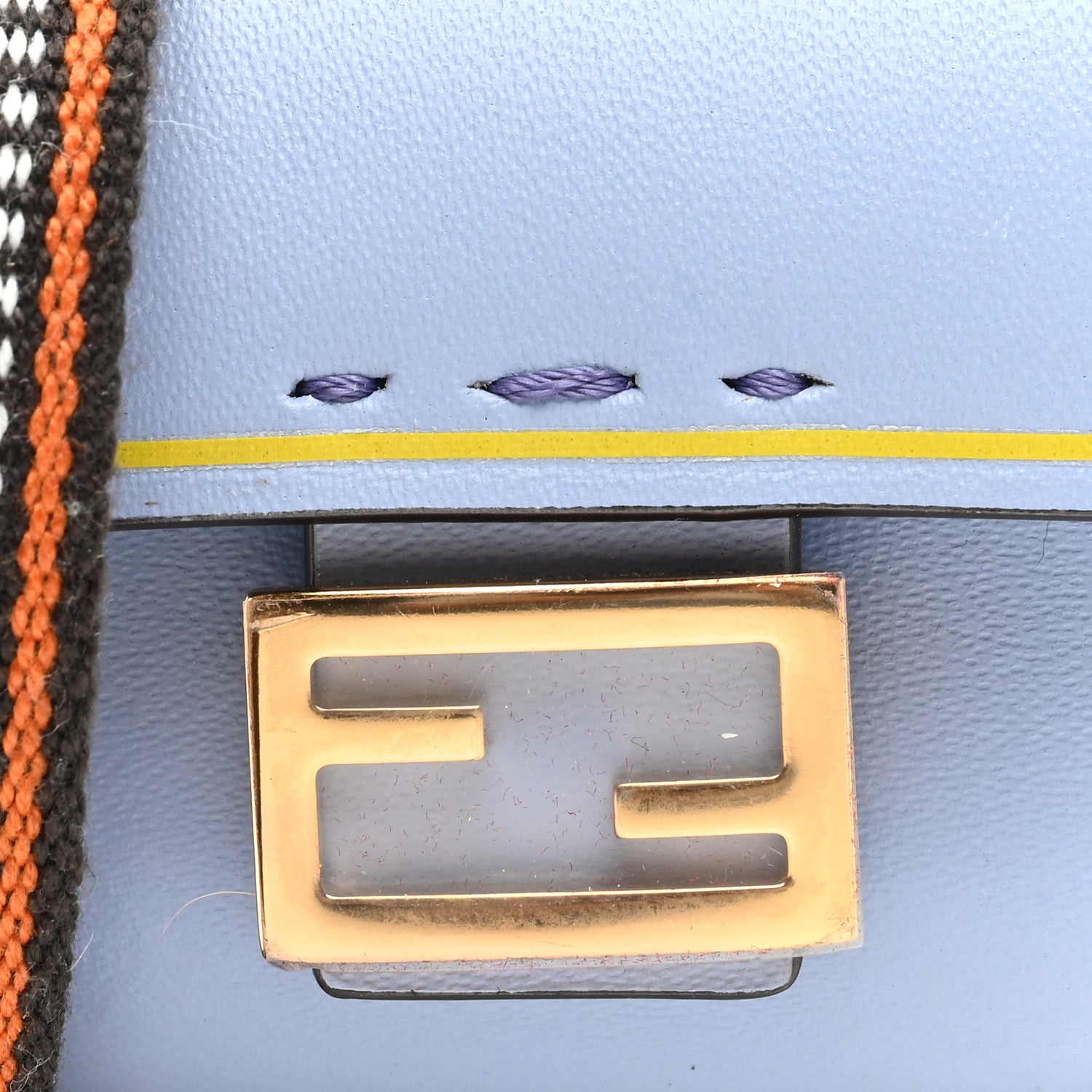 Fendi Vitello King Logo Pico Baguette Strap Airpods Pro Case Azzurro Baby 7 of 9