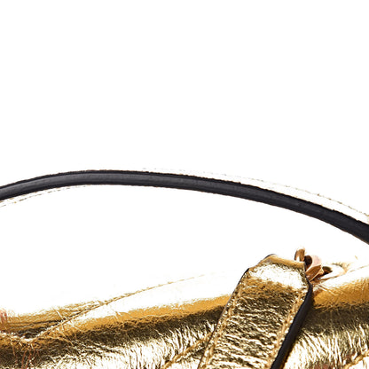 Saint Laurent Metallic Calfskin Y Quilted Small Loulou Monogram Chain Satchel Gold 11 of 16