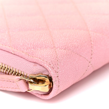 Chanel Iridescent Caviar Quilted Large Zip Around Wallet Pink 9 of 11