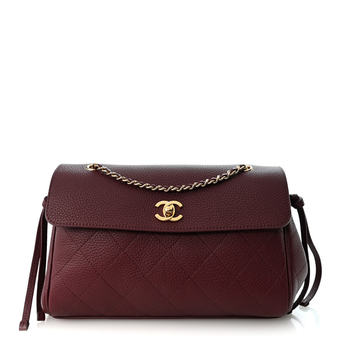 Grained Calfskin Urban Essentials Flap Burgundy