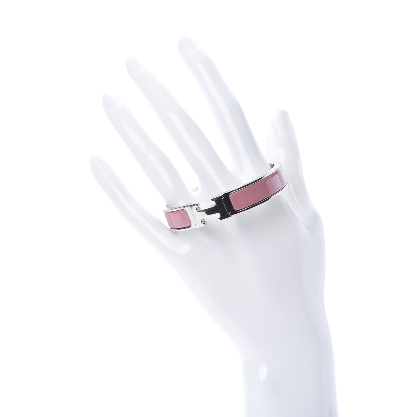 Enamel Narrow Clic Clac H Bracelet PM Rose Velours