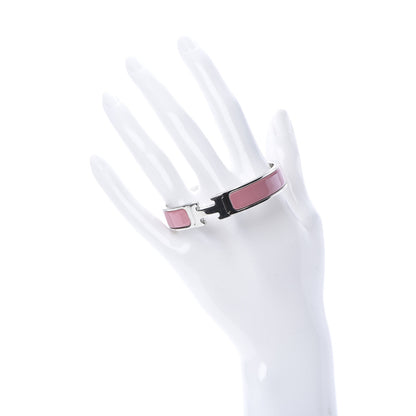 Hermes Enamel Narrow Clic Clac H Bracelet PM Rose Velours 2 of 5