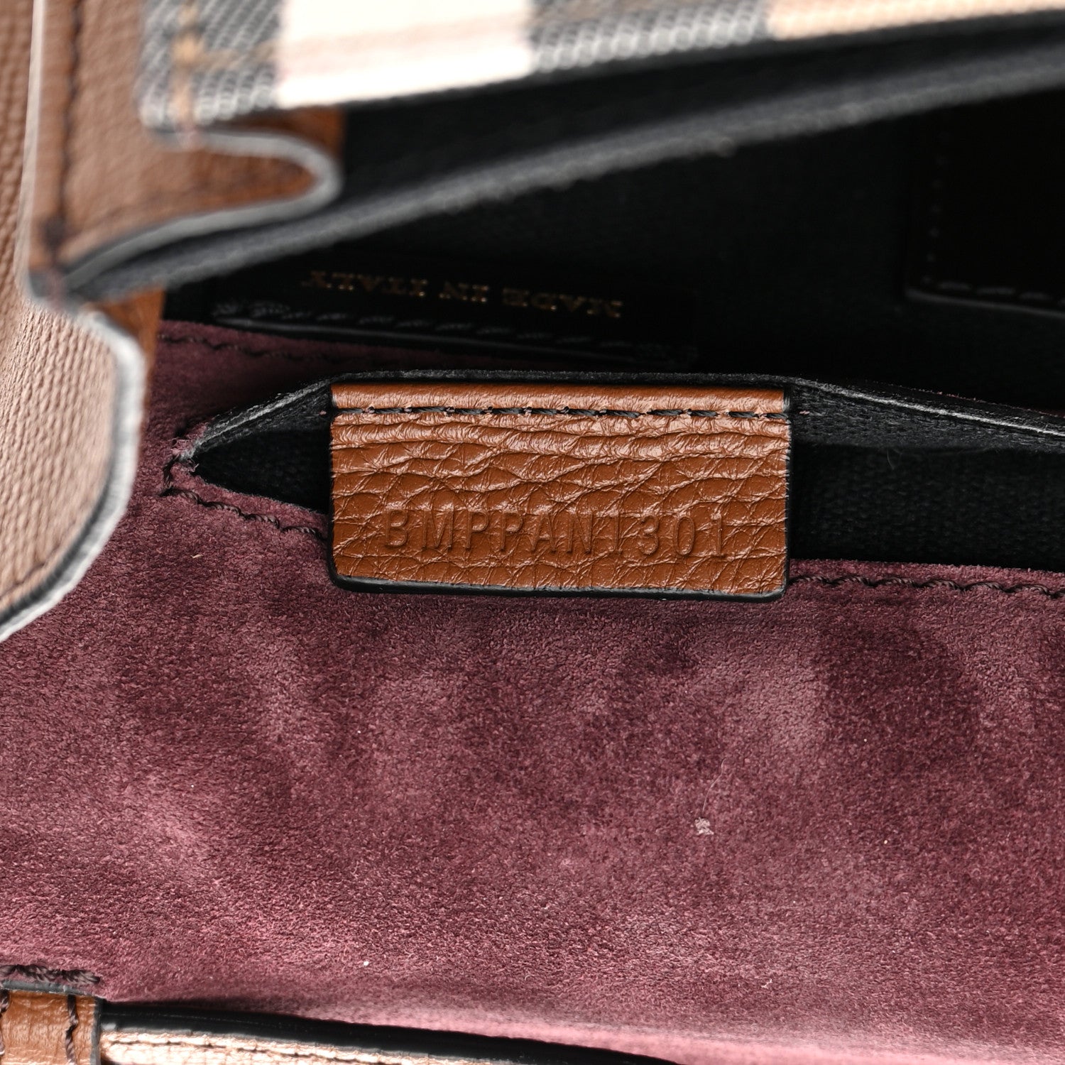 Burberry Derby Calfskin House Check Small Macken Crossbody Bag Tan 8 of 15