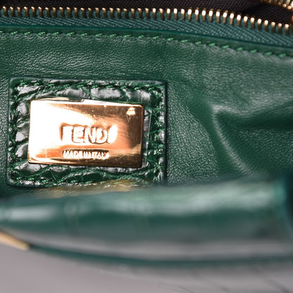 Fendi Shiny Crocodile Shiny Nappa Mini Peekaboo Iconic Satchel Emerald 7 of 8