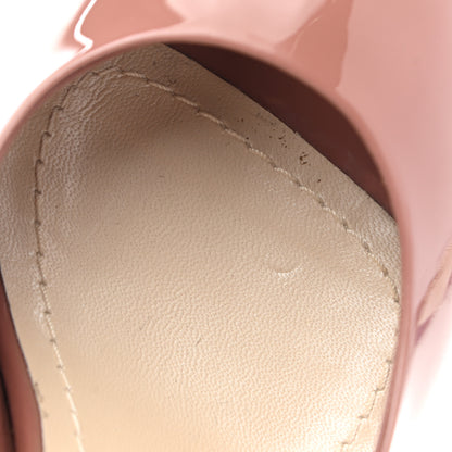 Christian Dior Patent Metal Cannage Peep Toe Pumps 39 Nude 10 of 13