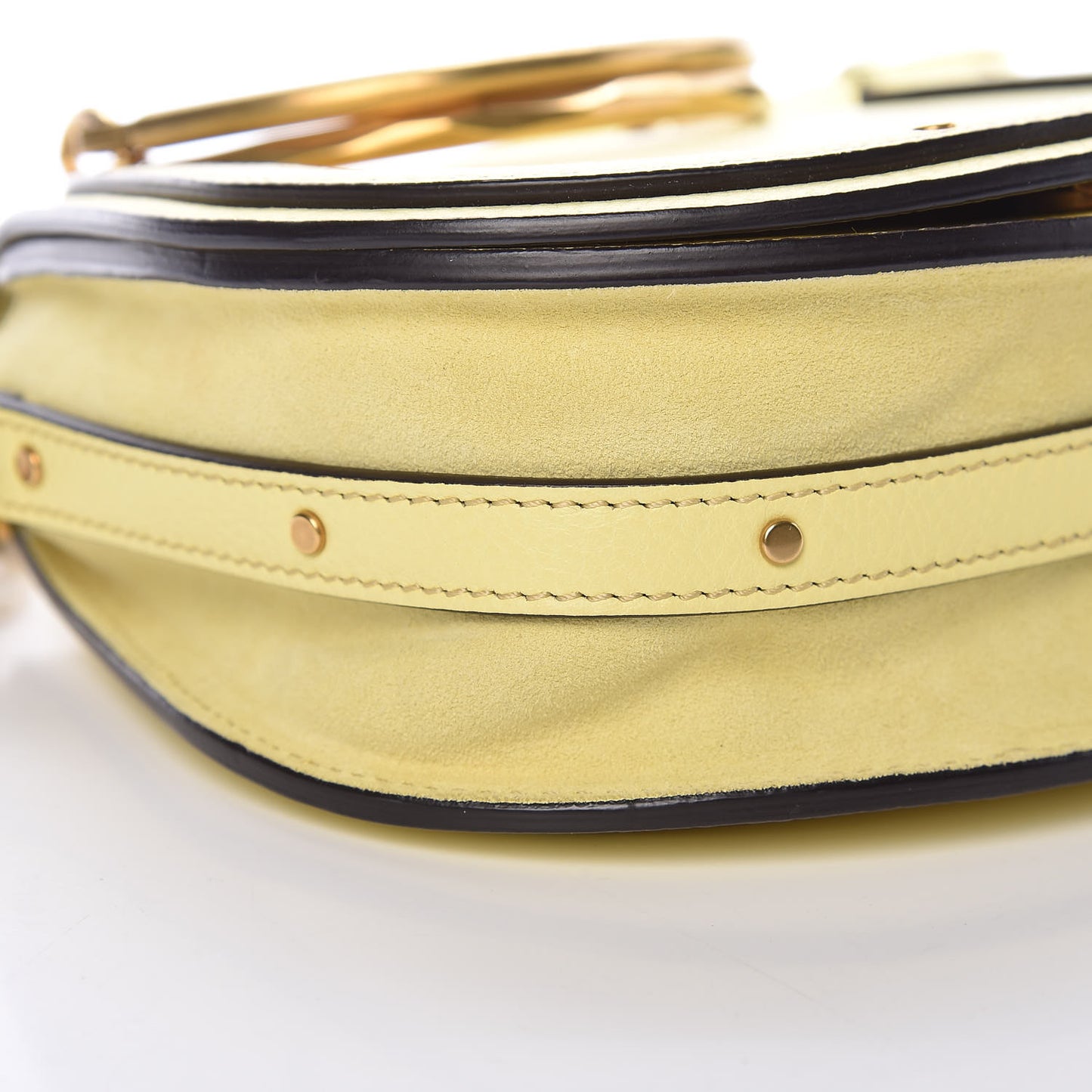 Calfskin Suede Small Nile Bracelet Bag Lemonade