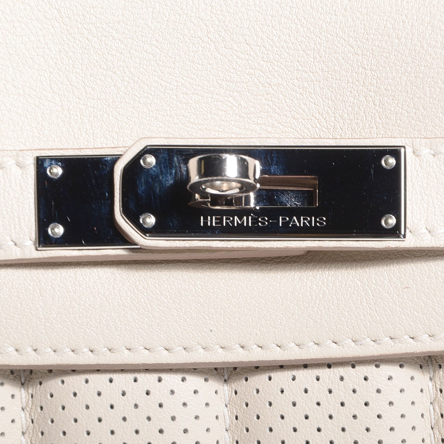 Hermes Veau Swift Perforated Mini Sac Berline Craie Gris Perle 18 of 19