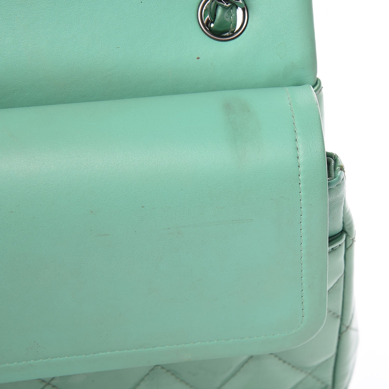 Chanel Patent Quilted Jumbo Double Flap Green 11 of 23