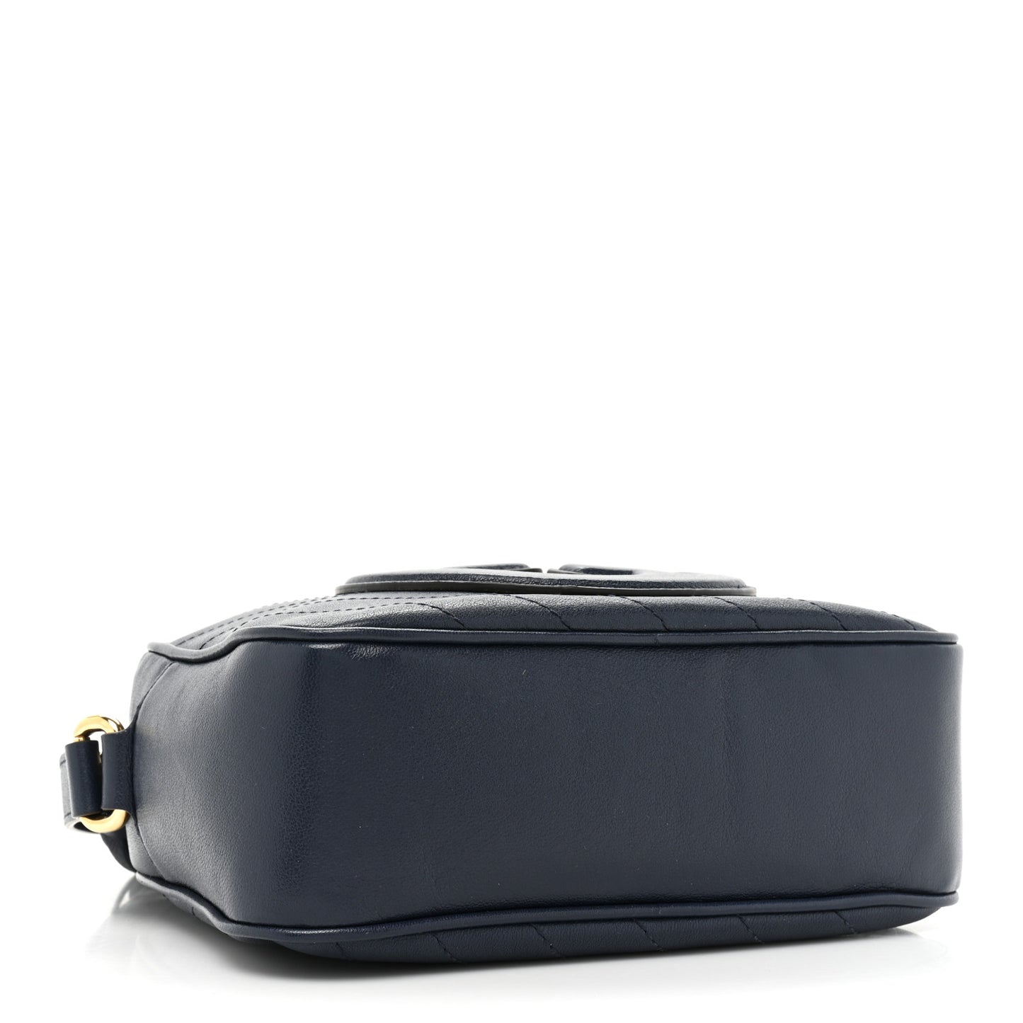 Sakai Be Green Calfskin Diagonal Stitched Small Blondie Shoulder Bag Blue Agata