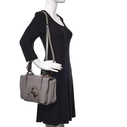 Fendi Glazed Calfskin Secret Code Satchel Grey 2 of 11