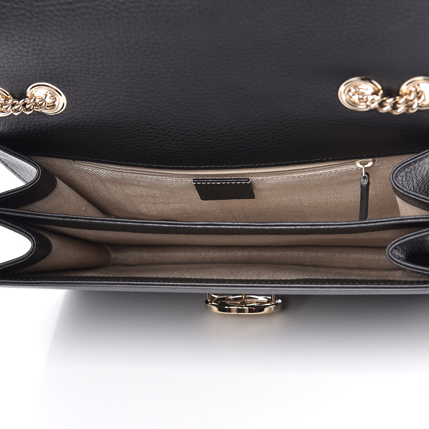 Gucci Dollar Calfskin Interlocking G Shoulder Bag Black 7 of 10