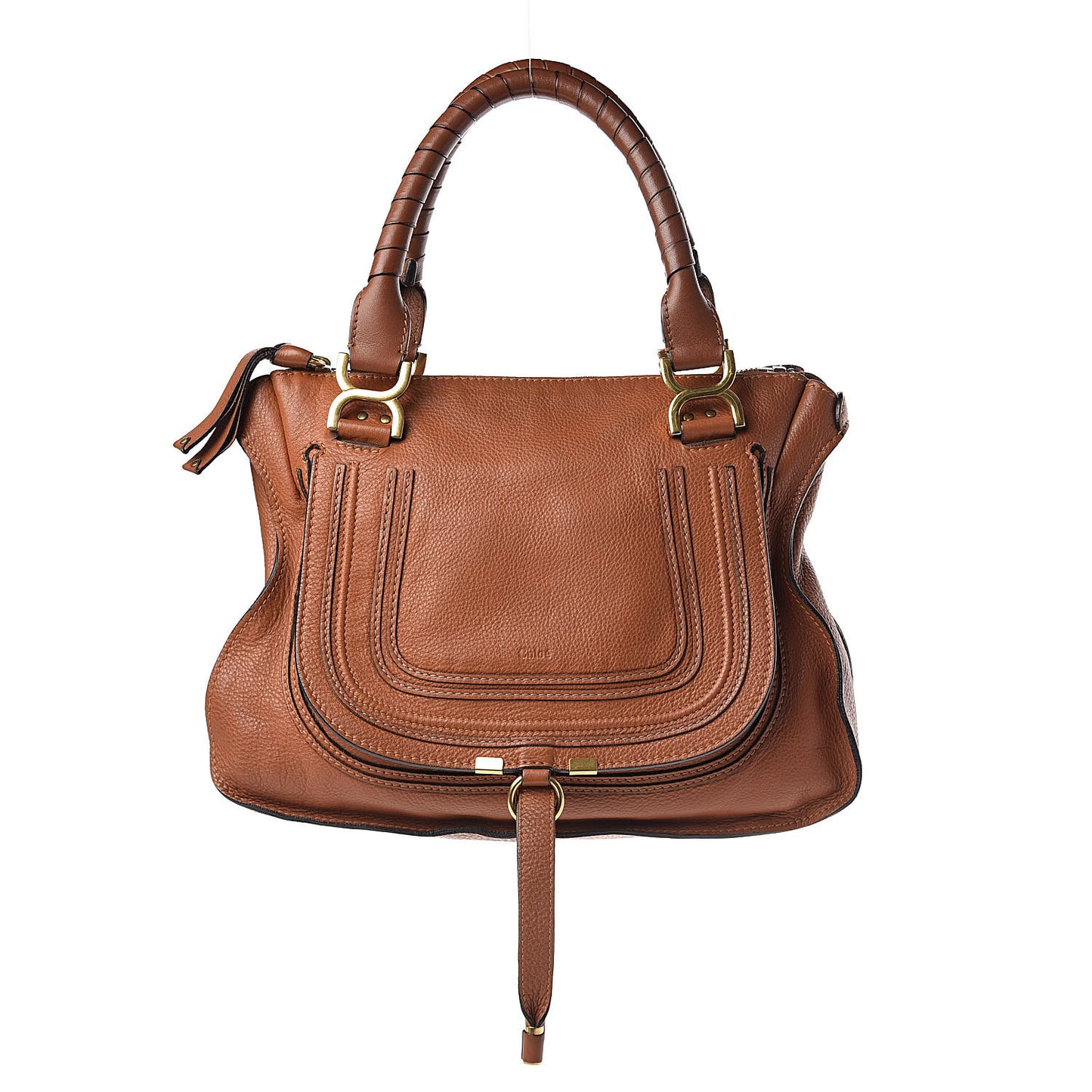 Calfskin Medium Marcie Satchel Tan
