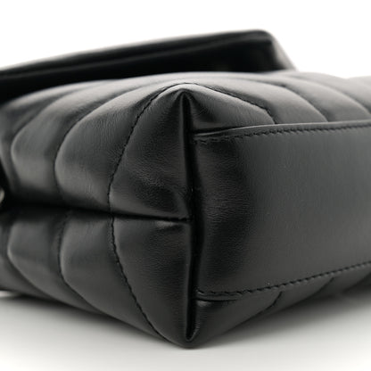 Saint Laurent Calfskin Y Quilted Monogram Monochrome Toy Loulou Crossbody Bag Black 9 of 10