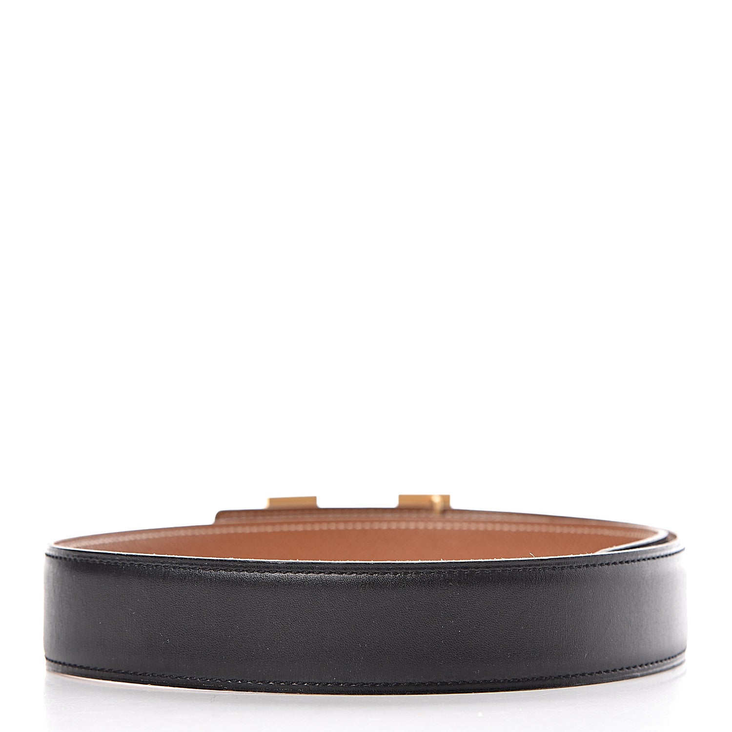 Hermes Box Courchevel 32mm H Belt 65 Black Gold 3 of 7