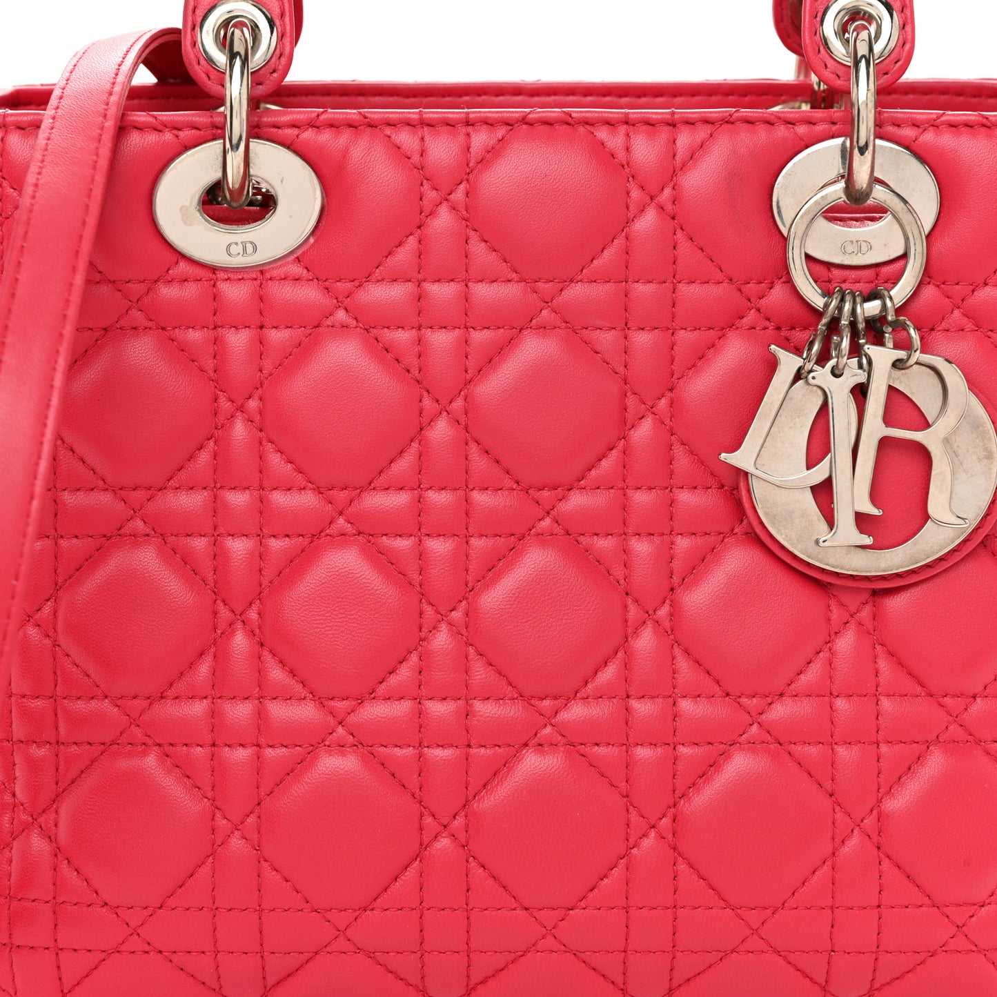Lambskin Cannage Medium Lady Dior Pink