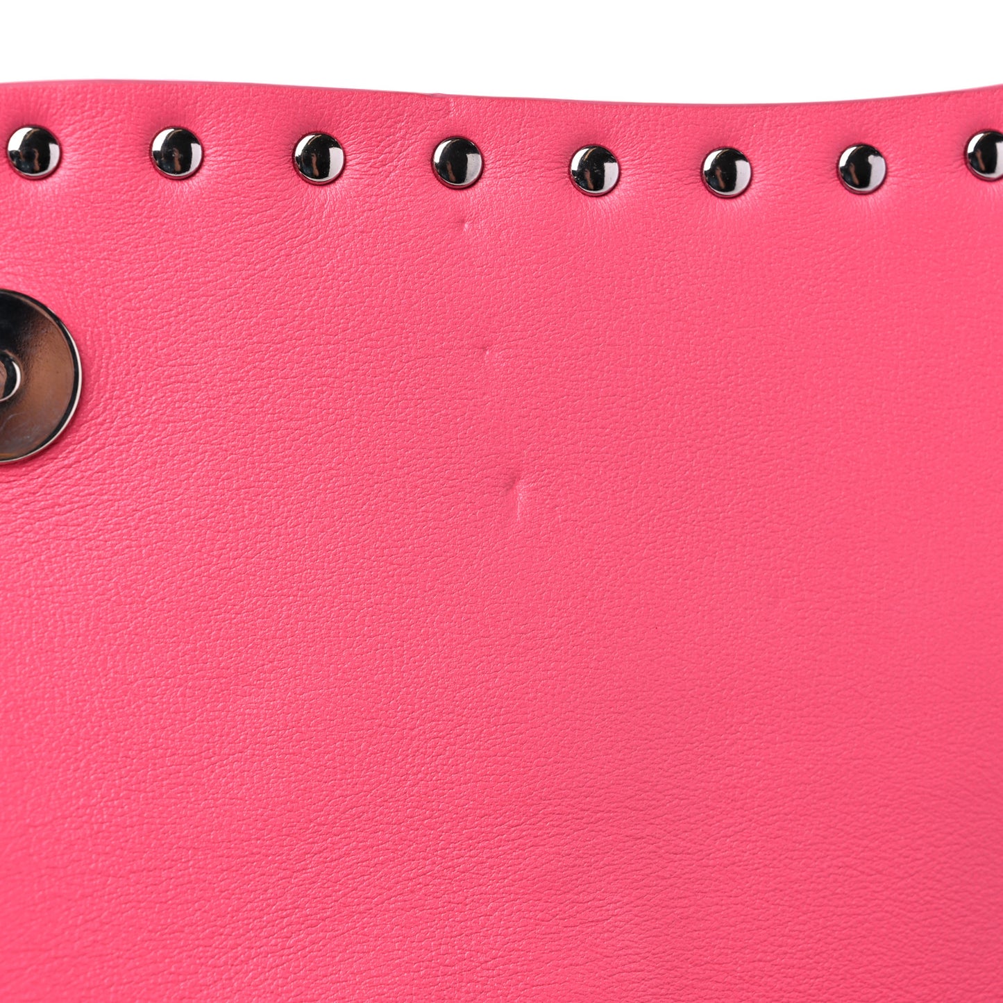 Vitello Colorblock Free Rockstud Top Handle Shoulder Bag Pink Optic White