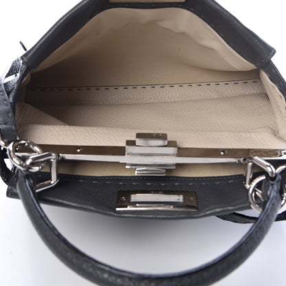 Fendi Cuoio Romano Selleria Bi-Color Medium Peekaboo Iconic Satchel Asfalto Latte 7 of 14