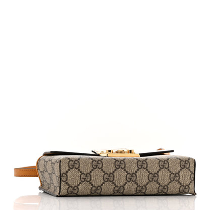 Gucci GG Supreme Monogram New Sakai Calfskin Mini Padlock Top Handle Shoulder Bag Beige Ebony Mystic White Sun Oil 4 of 12