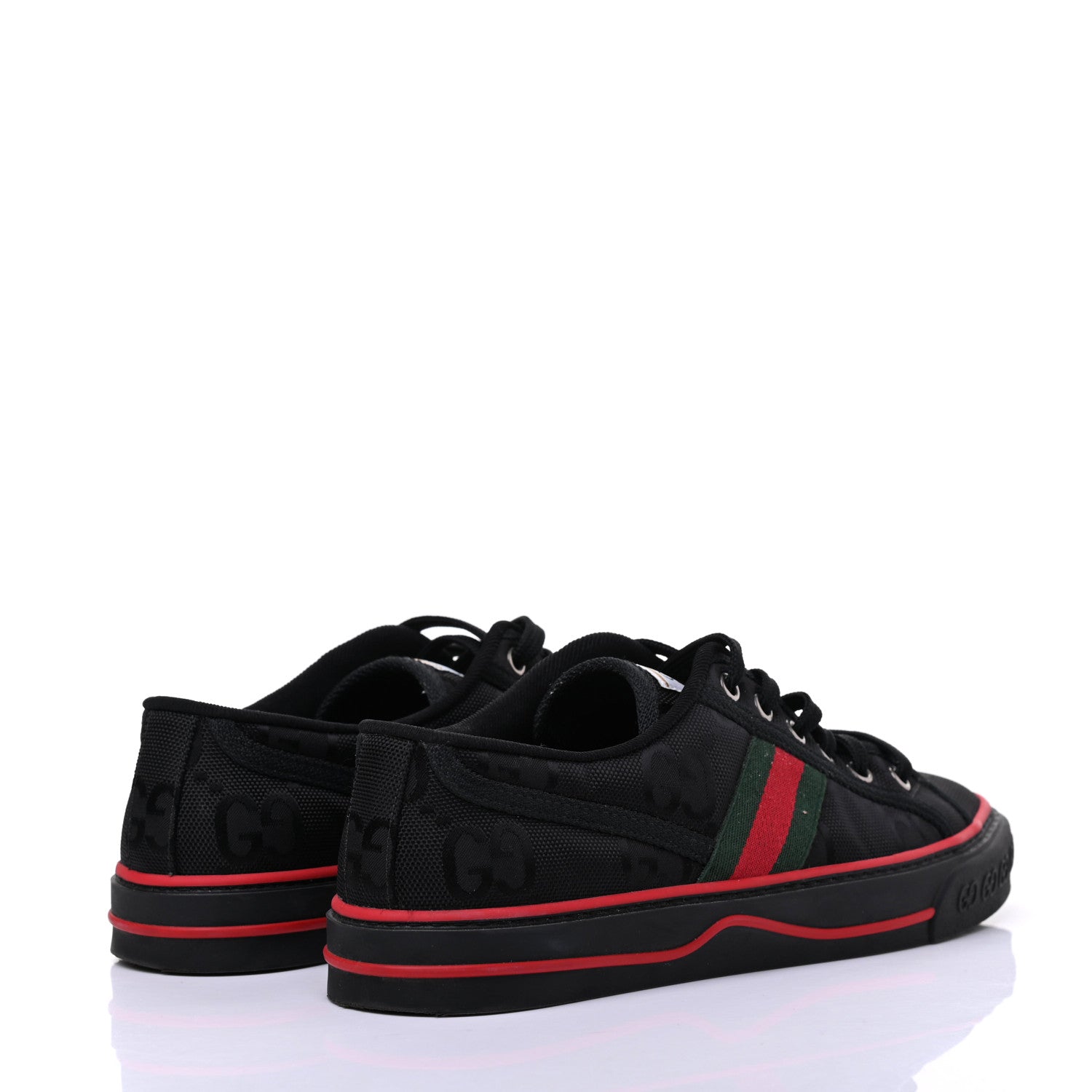 Gucci Econyl Nylon Web Monogram Off The Grid Mens 1977 Tennis Sneakers 39 Black 4 of 7