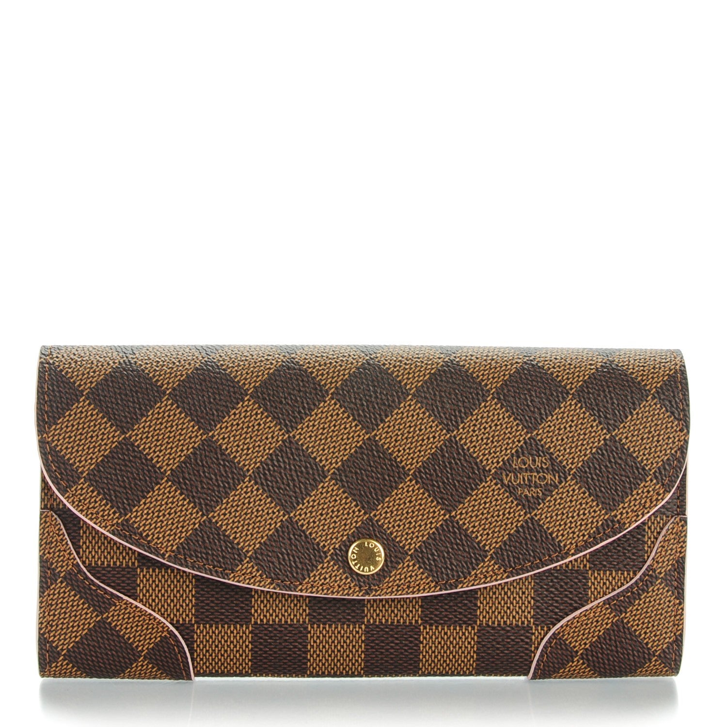 Louis Vuitton Damier Ebene Caissa Wallet Rose Ballerine 1 of 8