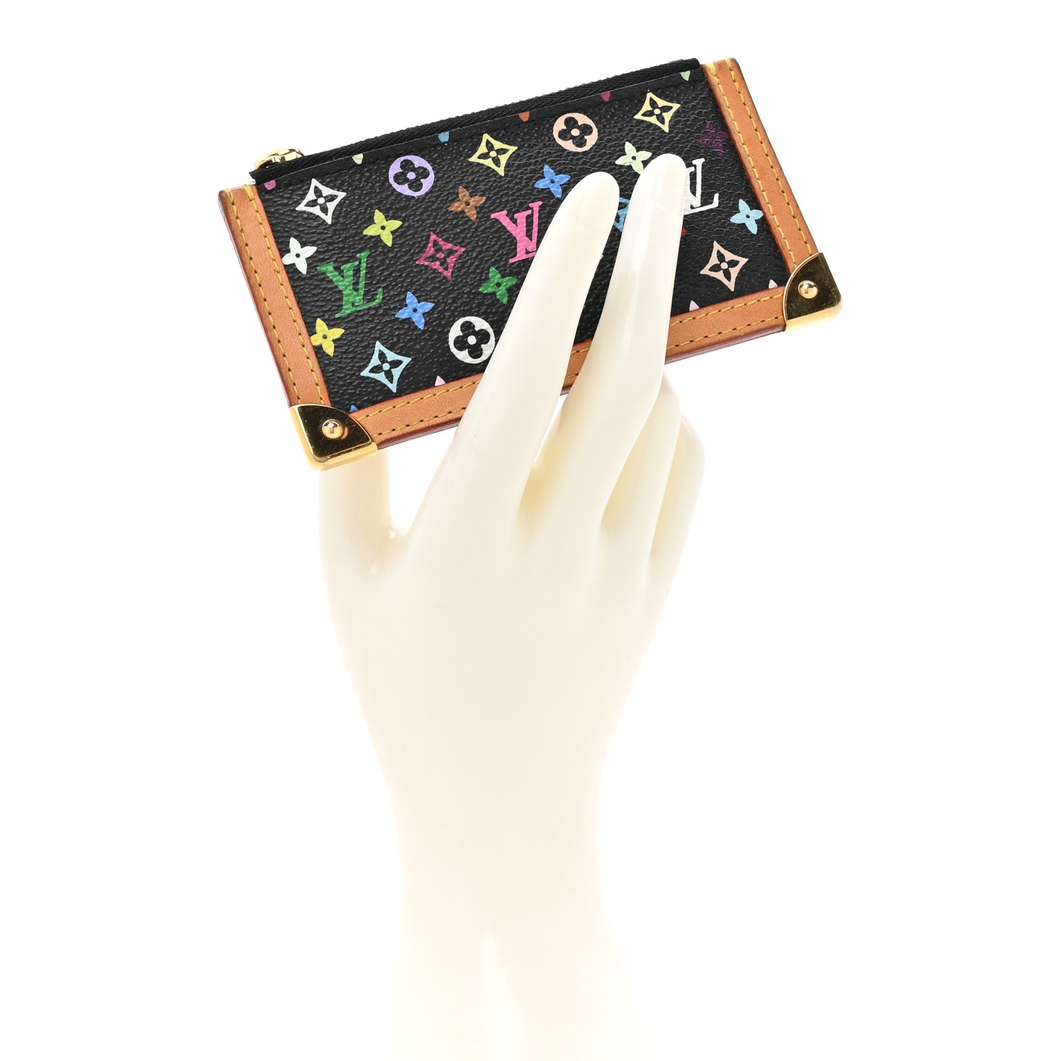 Louis Vuitton Monogram Multicolor Key Pouch Black 2 of 10