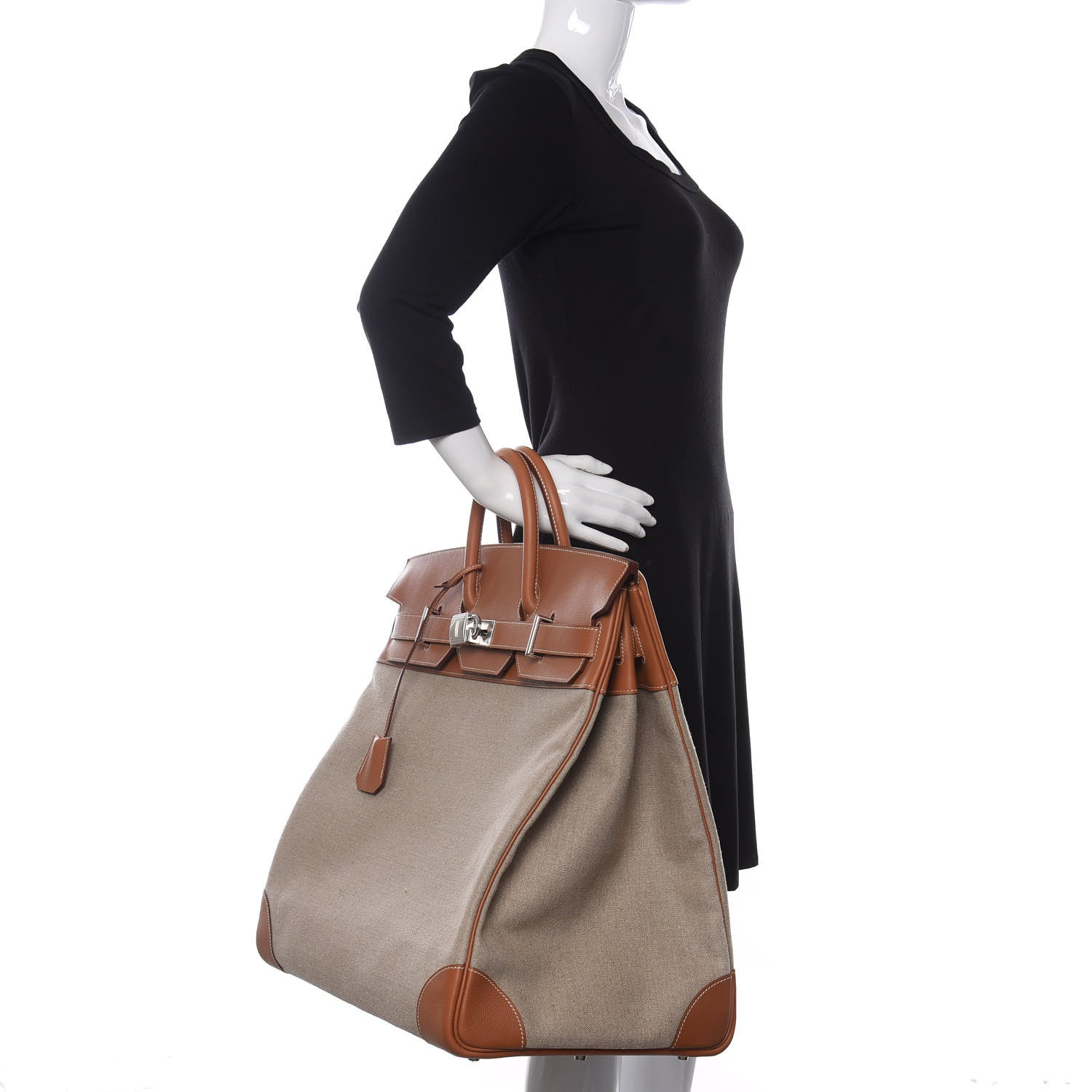 Hermes Toile De Camp Evercolor HAC Birkin 50 Ficelle Gold 2 of 10