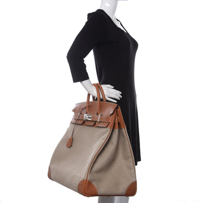 Hermes Toile De Camp Evercolor HAC Birkin 50 Ficelle Gold 2 of 10