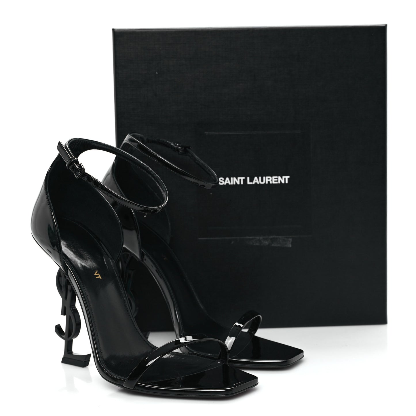 Patent Calfskin Opyum 110 Sandals 39.5 Black