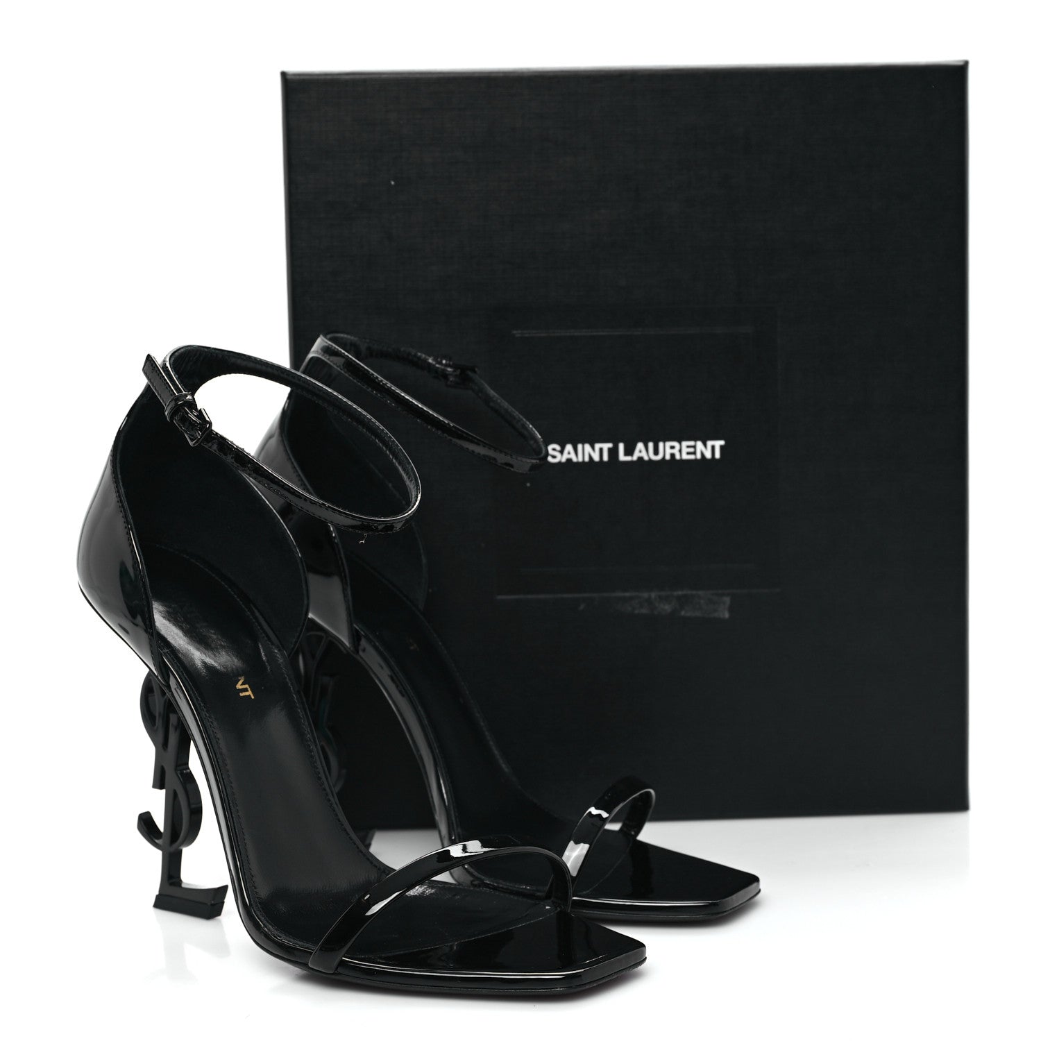 Saint Laurent Patent Calfskin Opyum 110 Sandals 39.5 Black 9 of 9