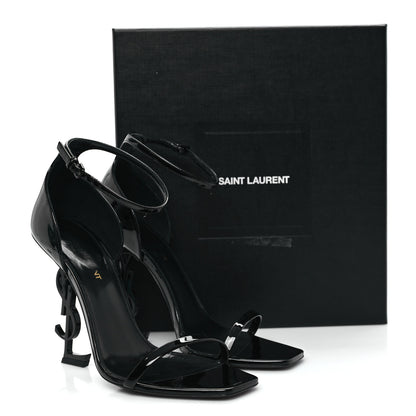 Saint Laurent Patent Calfskin Opyum 110 Sandals 39.5 Black 9 of 9