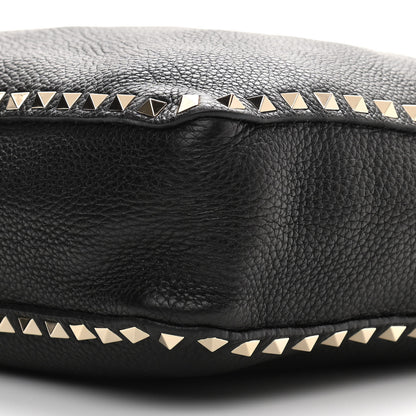 Valentino Garavani Pebbled Calfskin Large Rockstud Flip-Lock Messenger Bag Black 9 of 10