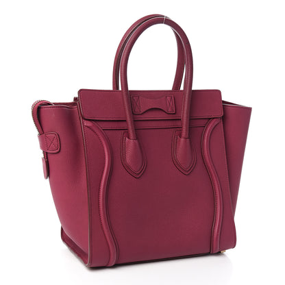 Celine Baby Drummed Calfskin Micro Luggage Plum 2 of 9