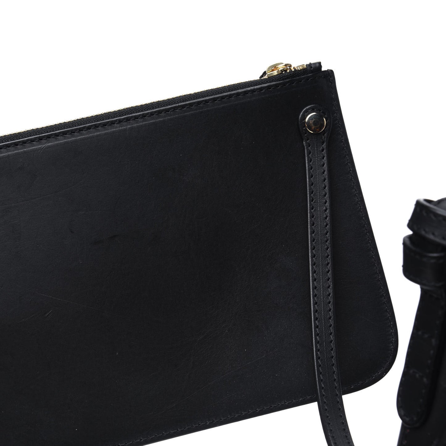 Vegetable Tanned Calfskin Bucket Bag Black Flamma